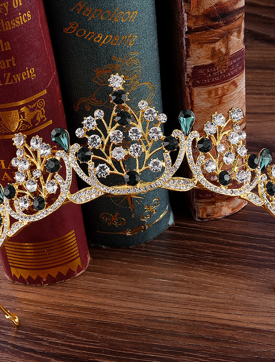 Back view of the metal tiara showcasing its design.