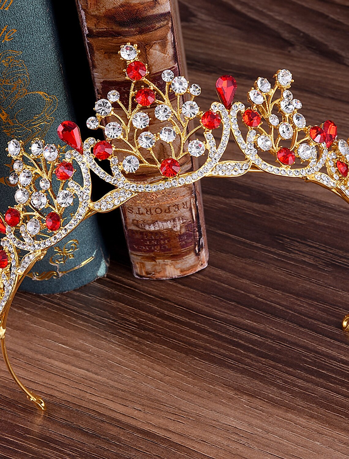 Simple wedding tiara with a polished metal finish.