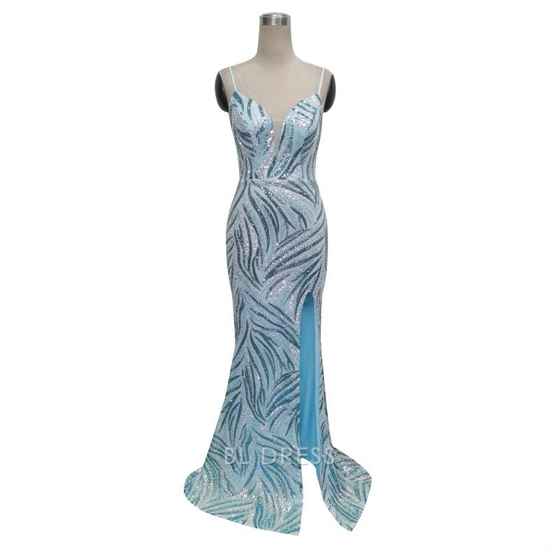 Mermaid Spaghetti Straps formal dresses Bridesmaid Dresses evening gown Prom Dress