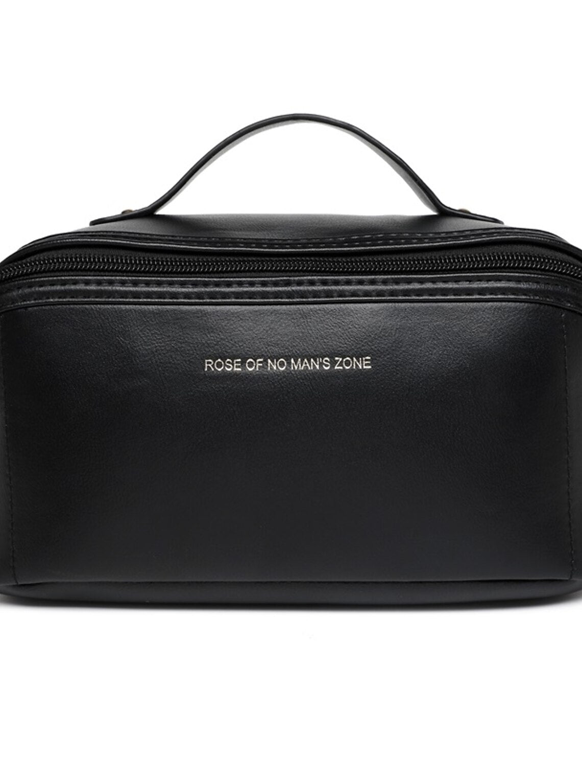 Spacious cosmetic organizer with multiple compartments.