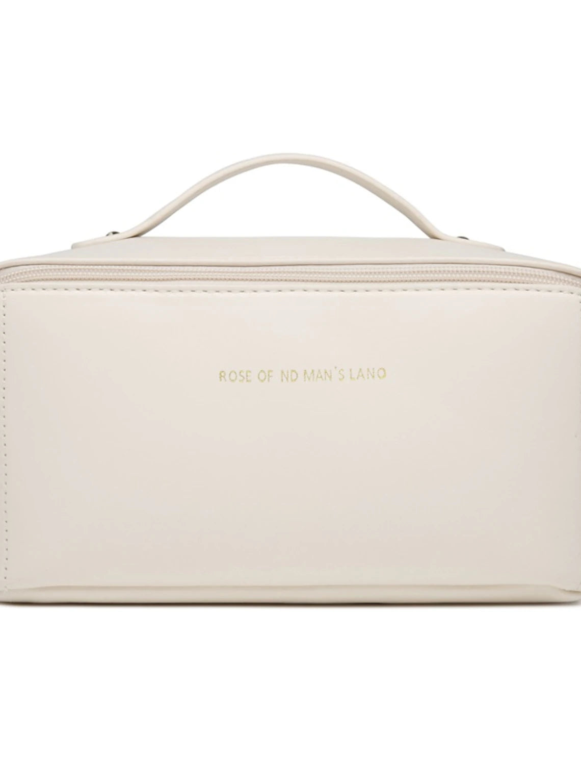 Portable toiletry kit for women, top view.
