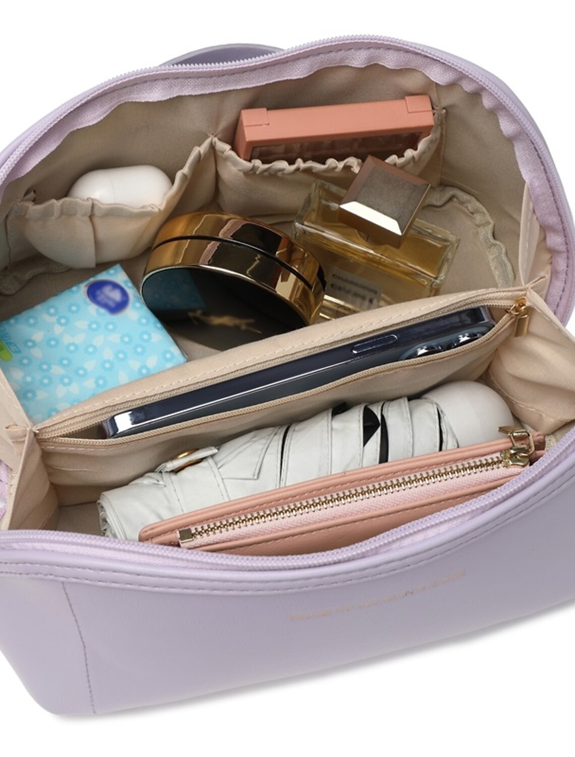 Multifunctional washbag for bathroom essentials.
