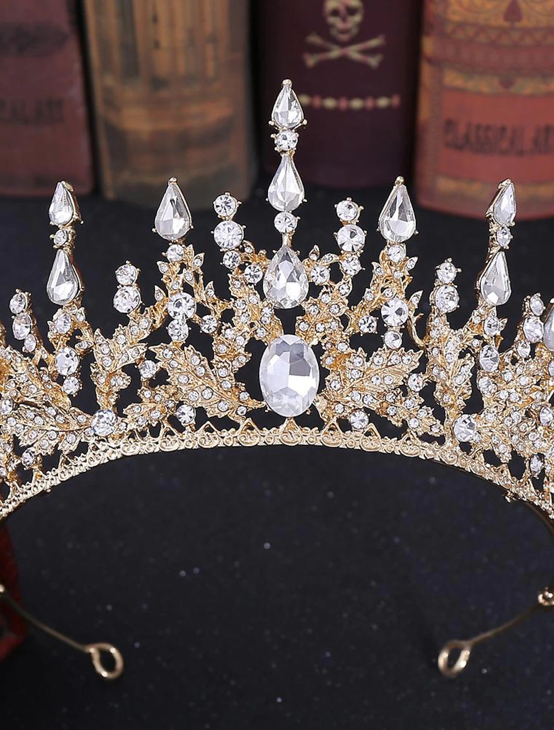 Sparkling crystal queen crown tiara with a comb headband.