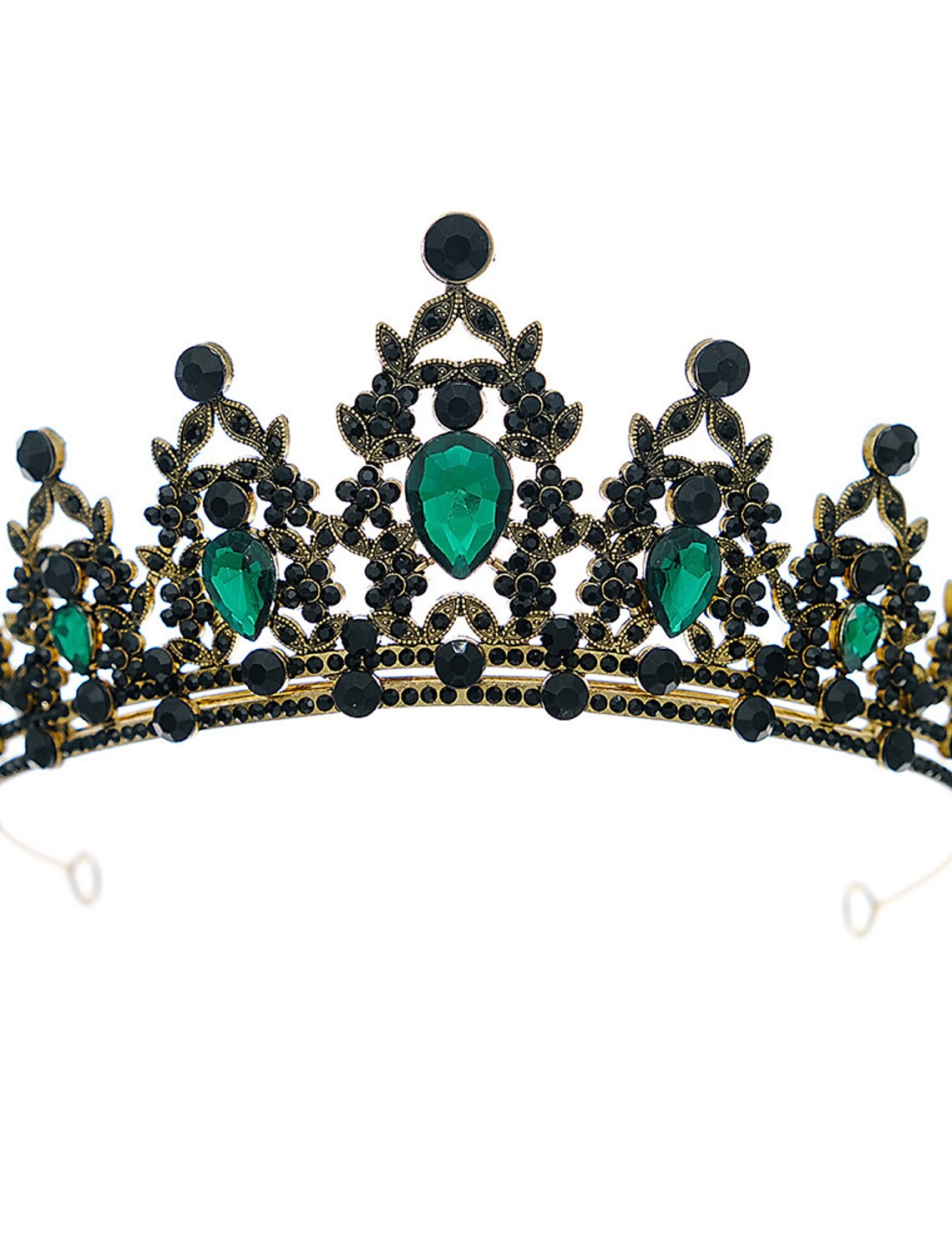 Front view of a sparkling tiara, ideal for special events.