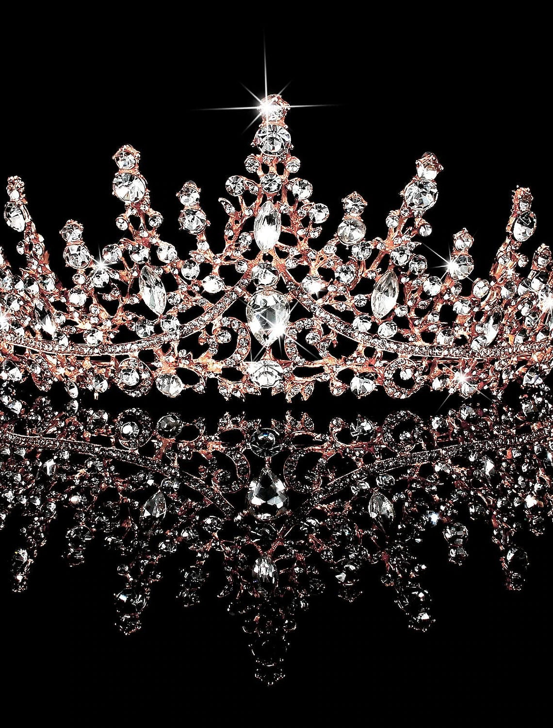 Sparkling crystal wedding tiara.