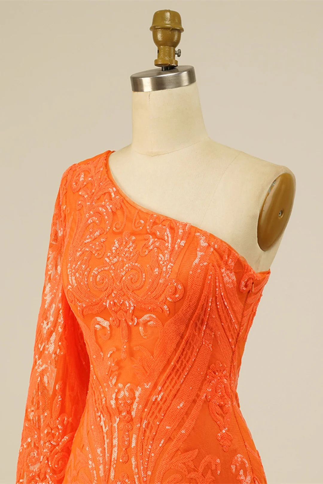 Back view of the A-line sequined homecoming dress.