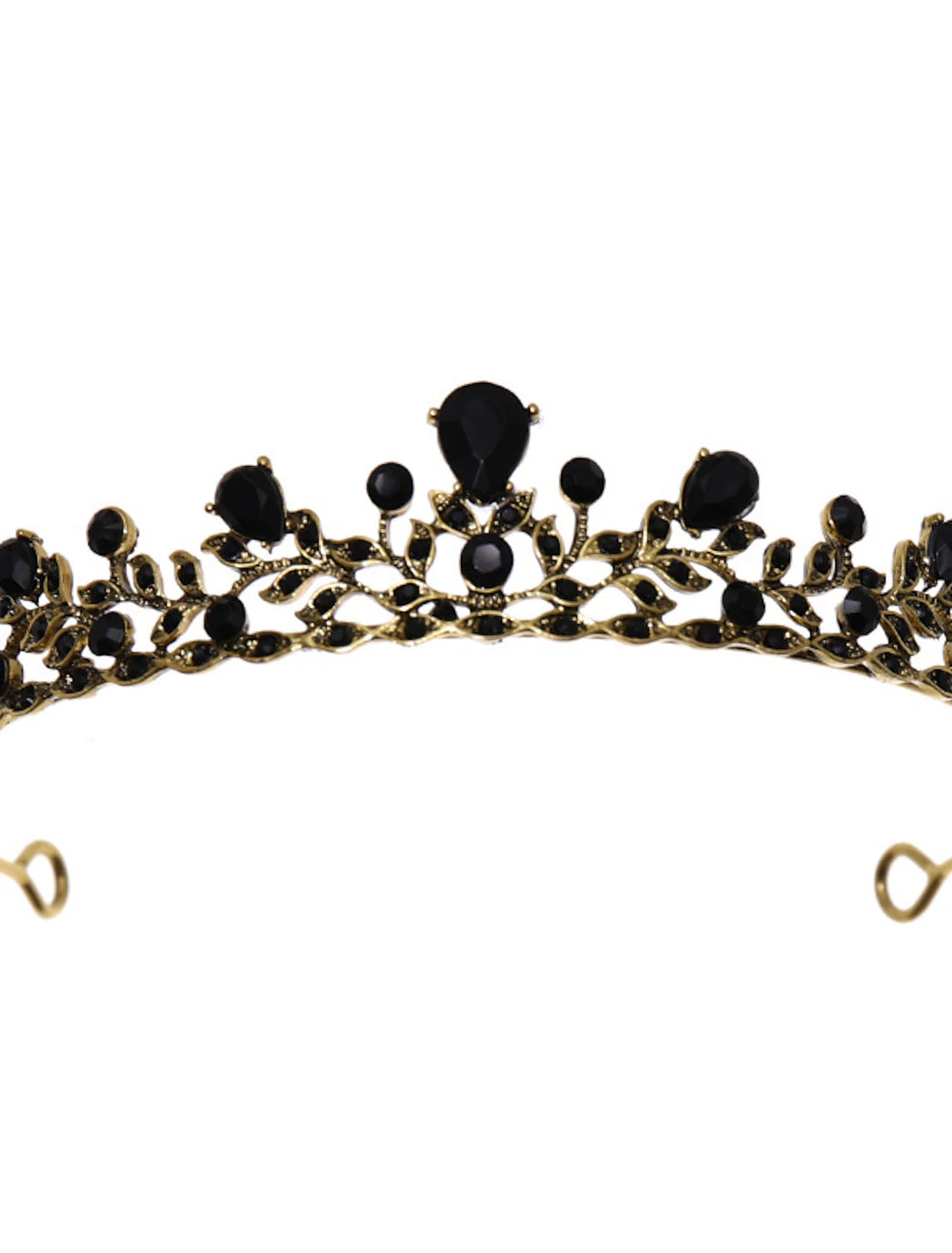 Front view of a crystal tiara, ideal for special occasions and formal events.