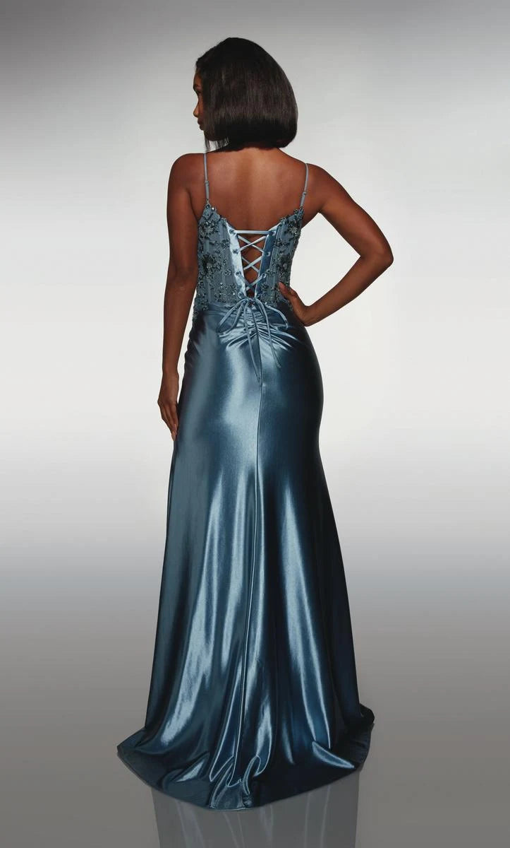 Sparkling A-Line Sweetheart Sleeveless Beaded Corset Teal Floor-Length Prom Dress