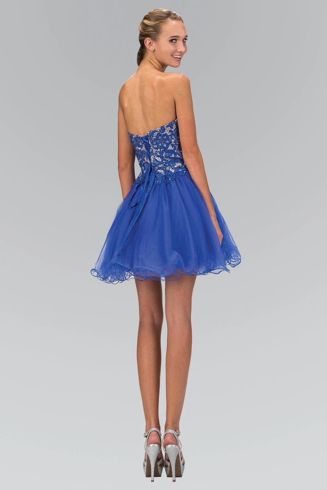 Sparkling A-Line Sweetheart Sleeveless Royal Blue Short Homecoming Dress for Party