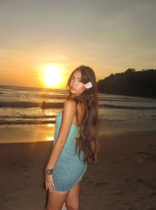 Sparkling Bodycon Sweetheart Sleeveless Ruched Teal Mini Homecoming Dresses Women's