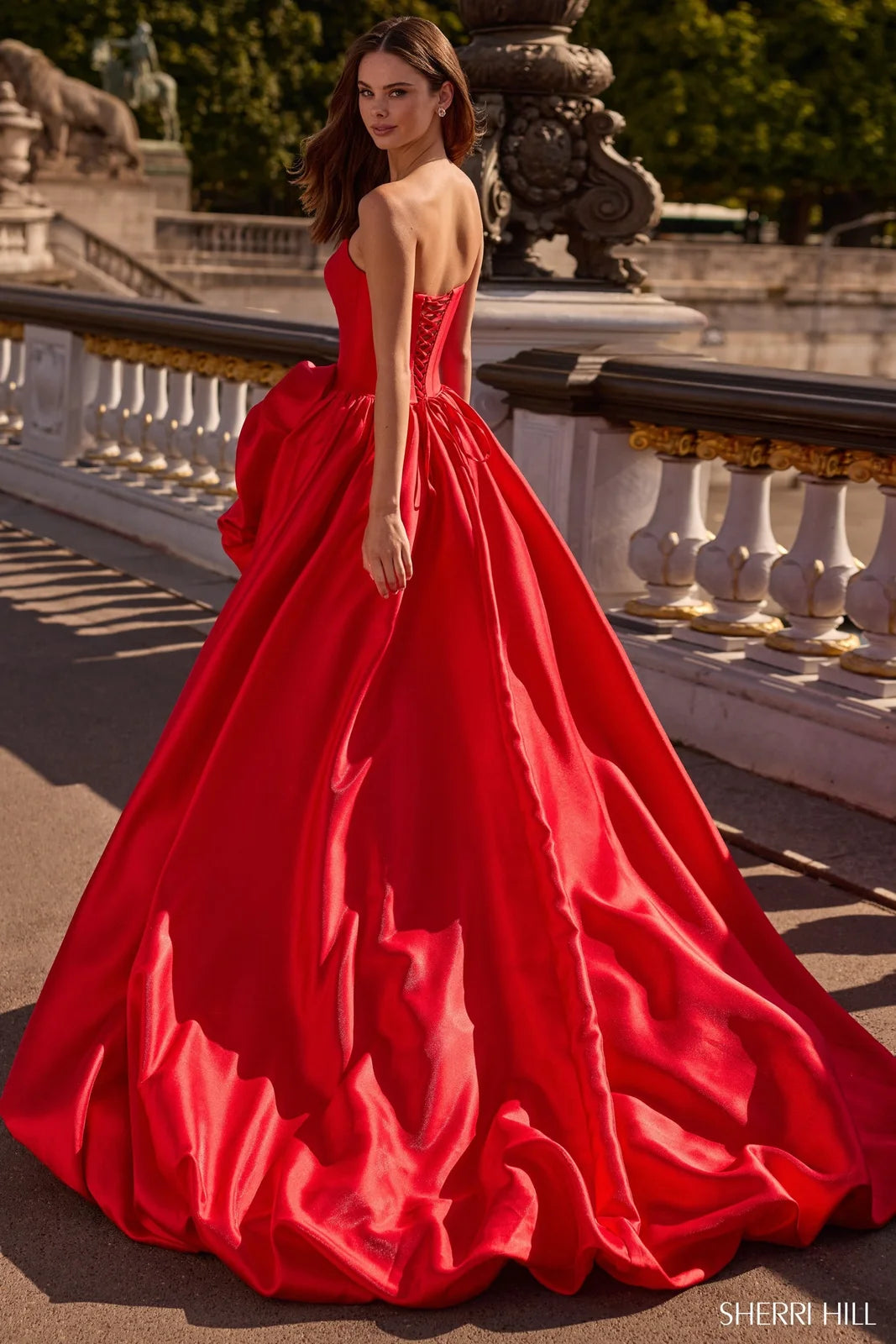 Stunning A-Line Sweetheart Strapless Ruffle Red Long Prom Dress Women's Gown