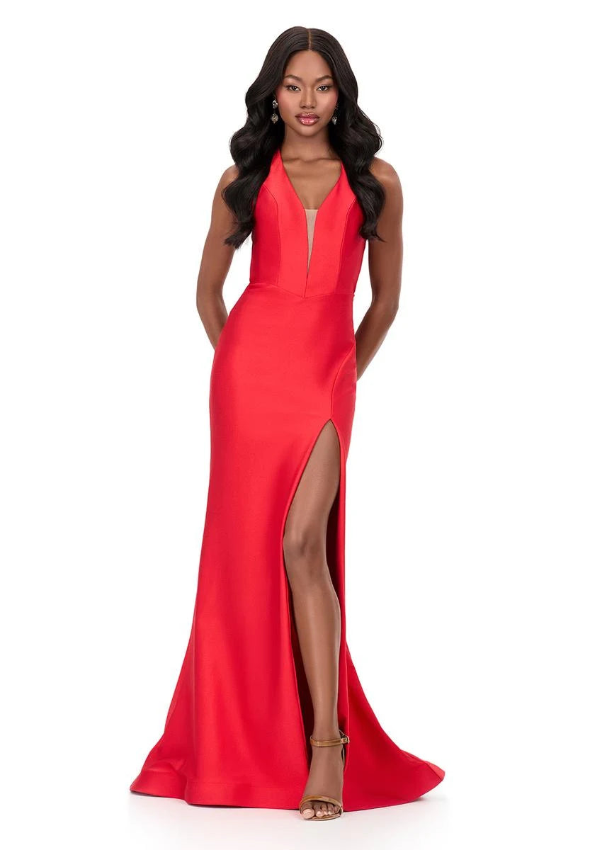 Stunning Mermaid Plunge V-Neck Sleeveless Backless Red Floor-Length Prom Dress Gown