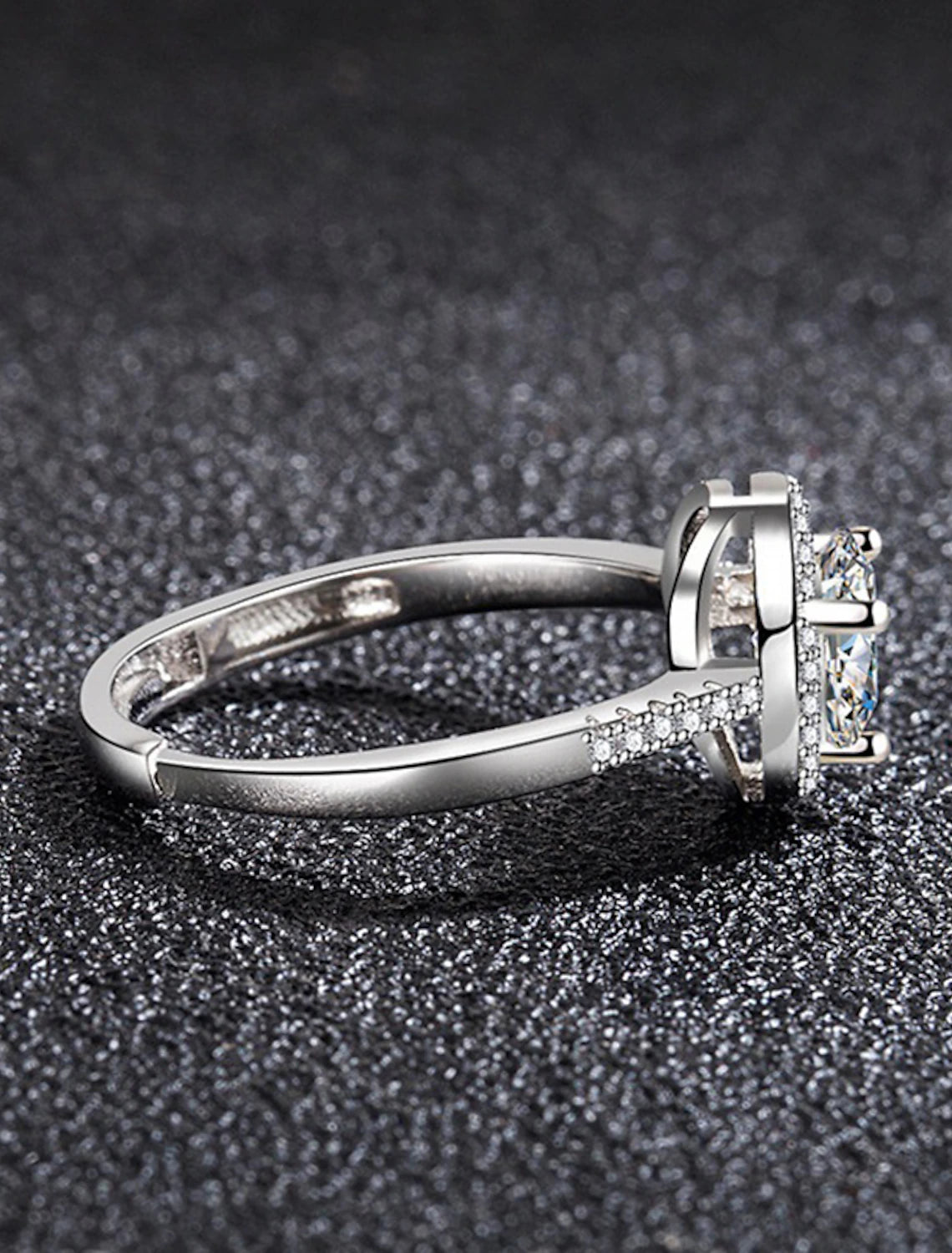 Top view of the S925 silver open ring showcasing its unique design.