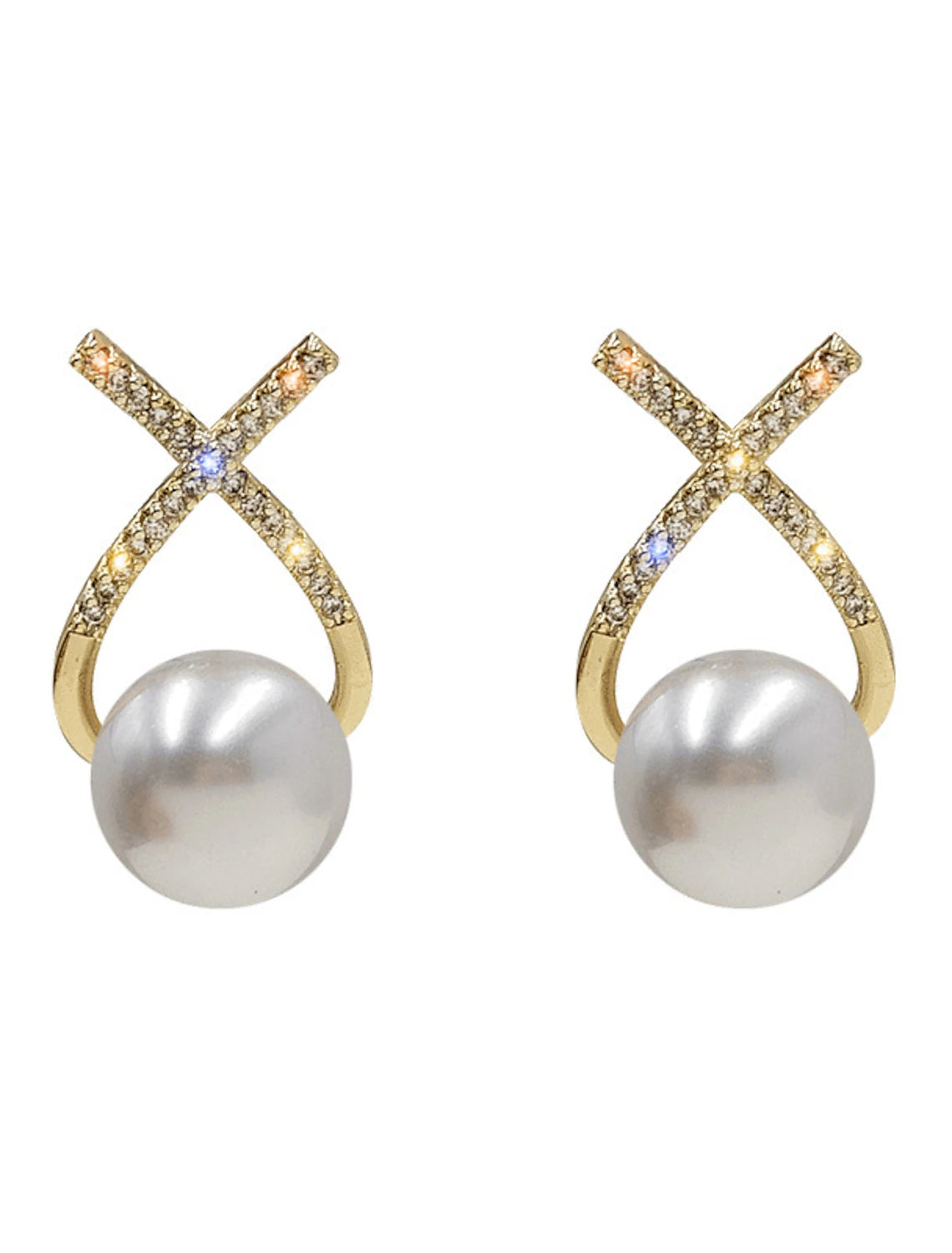 Single gold floral drop earring with intricate design.