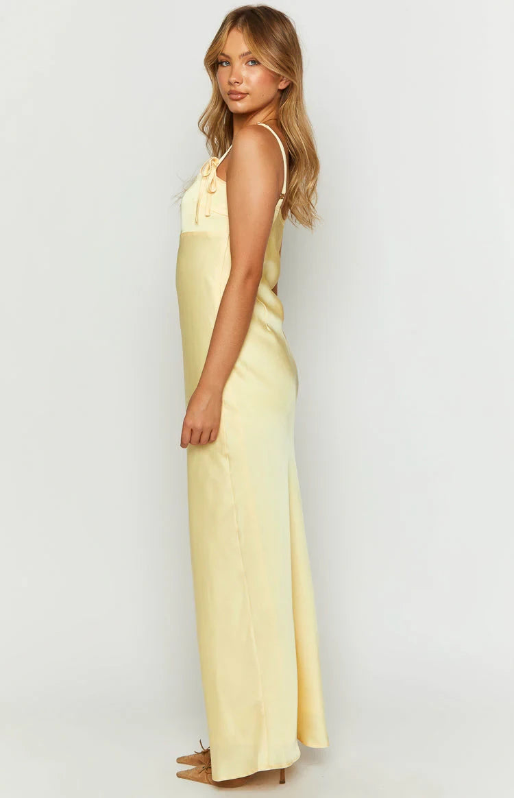 Sunny Sheath Square Neck Sleeveless Open Back Floor Length Prom Dress