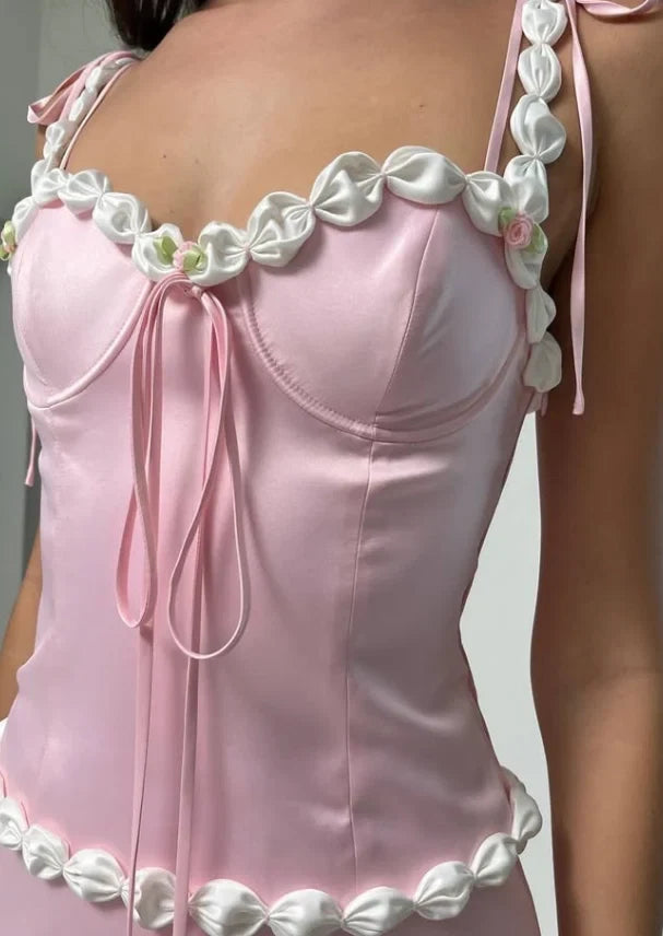 Sweet Fitted Sweetheart Sleeveless Ruffled Corset Pink Mini Homecoming Dress For Women Gown