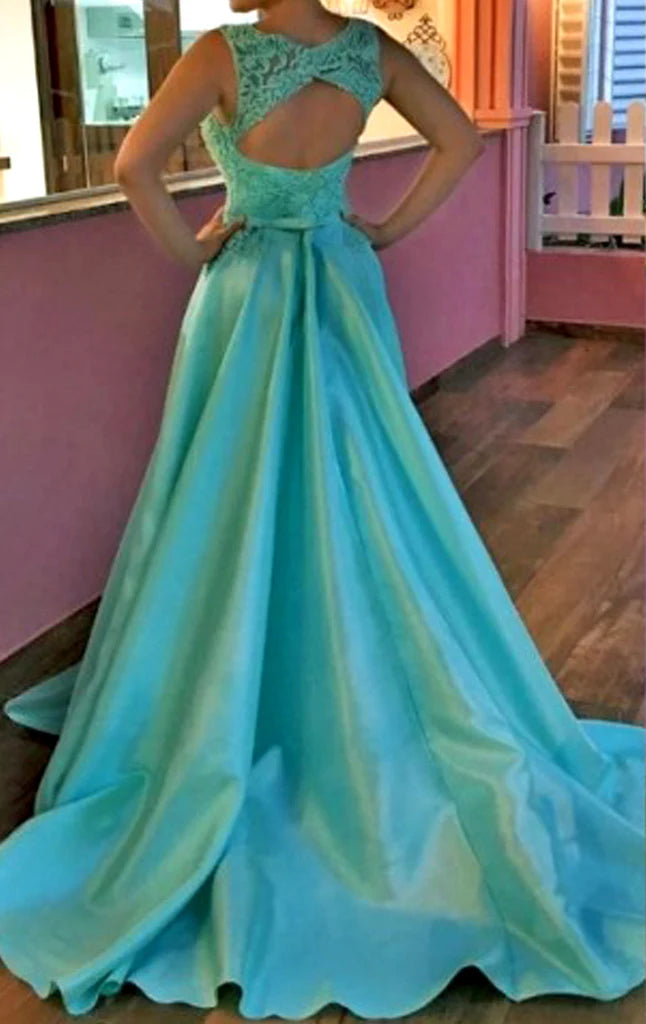 Neck Lace Long Prom Dress