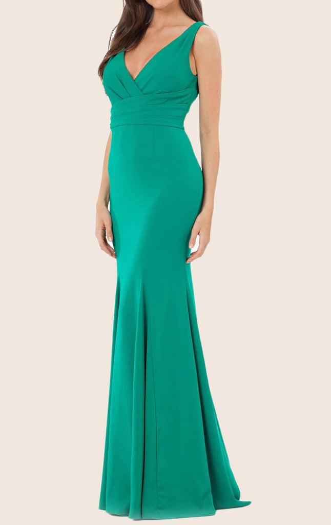 Mermaid Straps V Neck  Evening Gown Simple Prom Dress