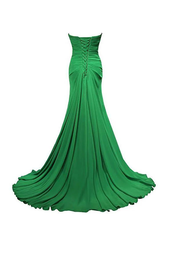 A-Linie Herzausschnitt Bodenlang Chiffon Brautjungfernkleider