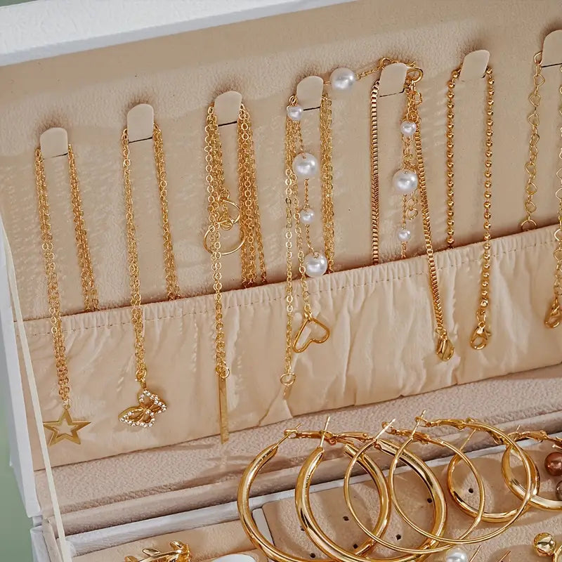 Overview of the 56-piece jewelry set components.