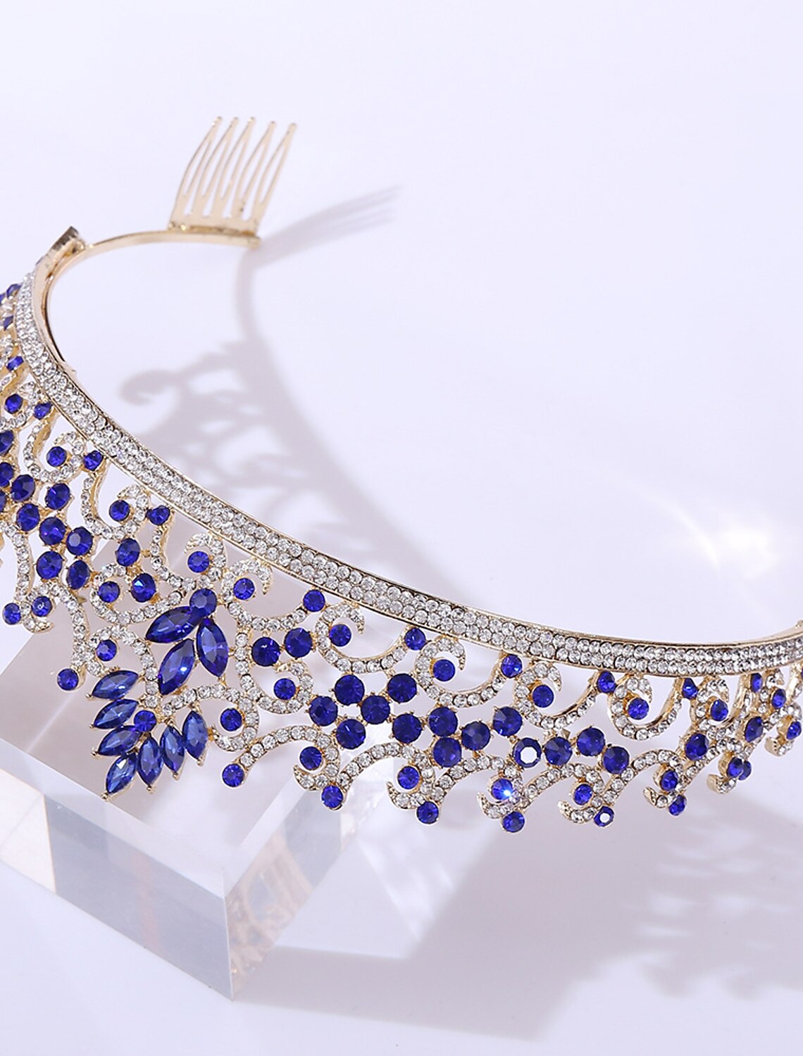 Close-up of colorful baroque crown details.