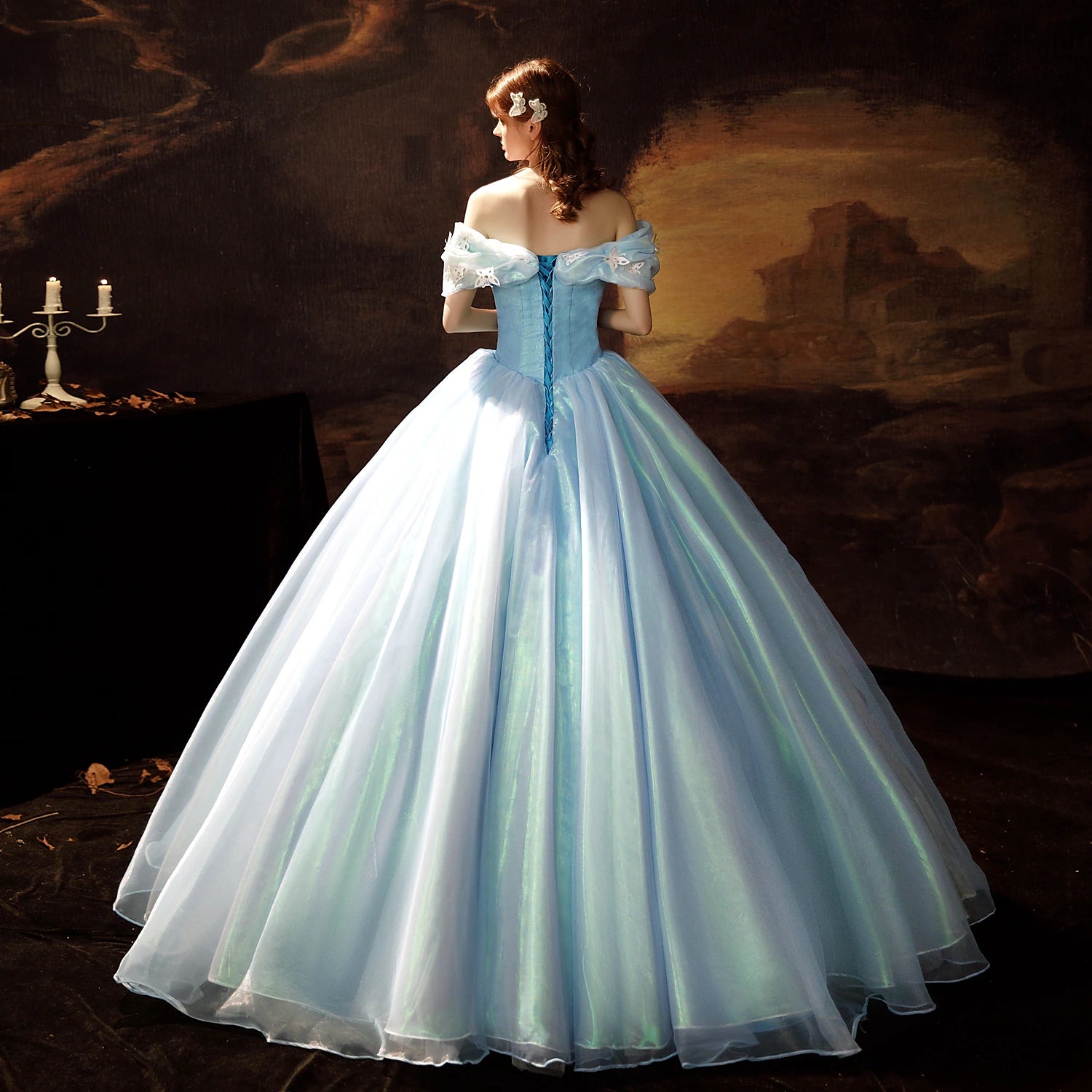 Elegant Rococo style party dress.