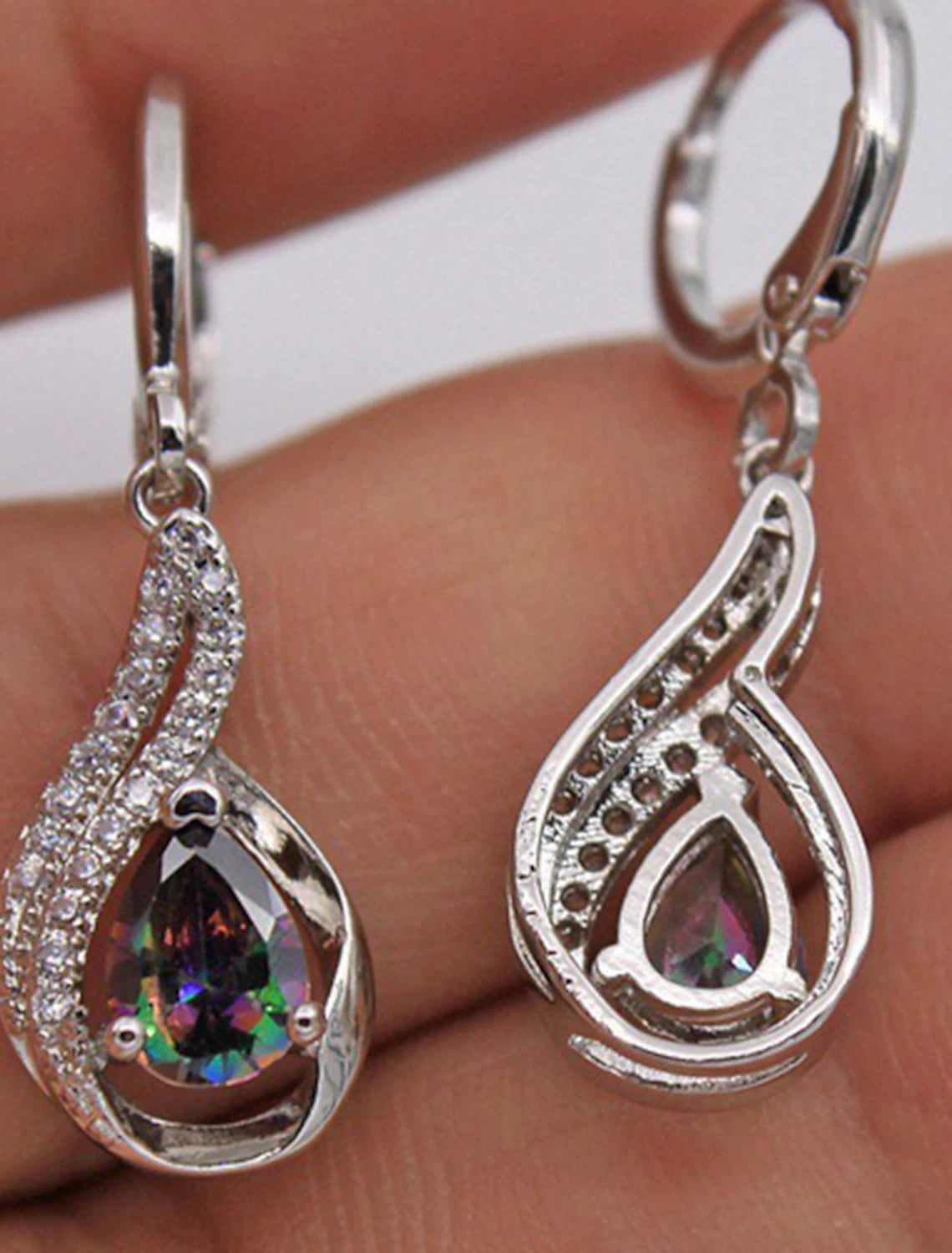 Close-up of a personalized drop earring.