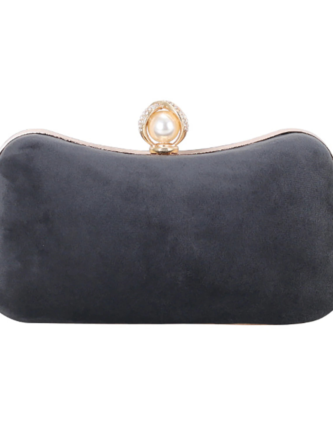 Close-up of the corduroy texture and crystal embellishments on the clutch bag.