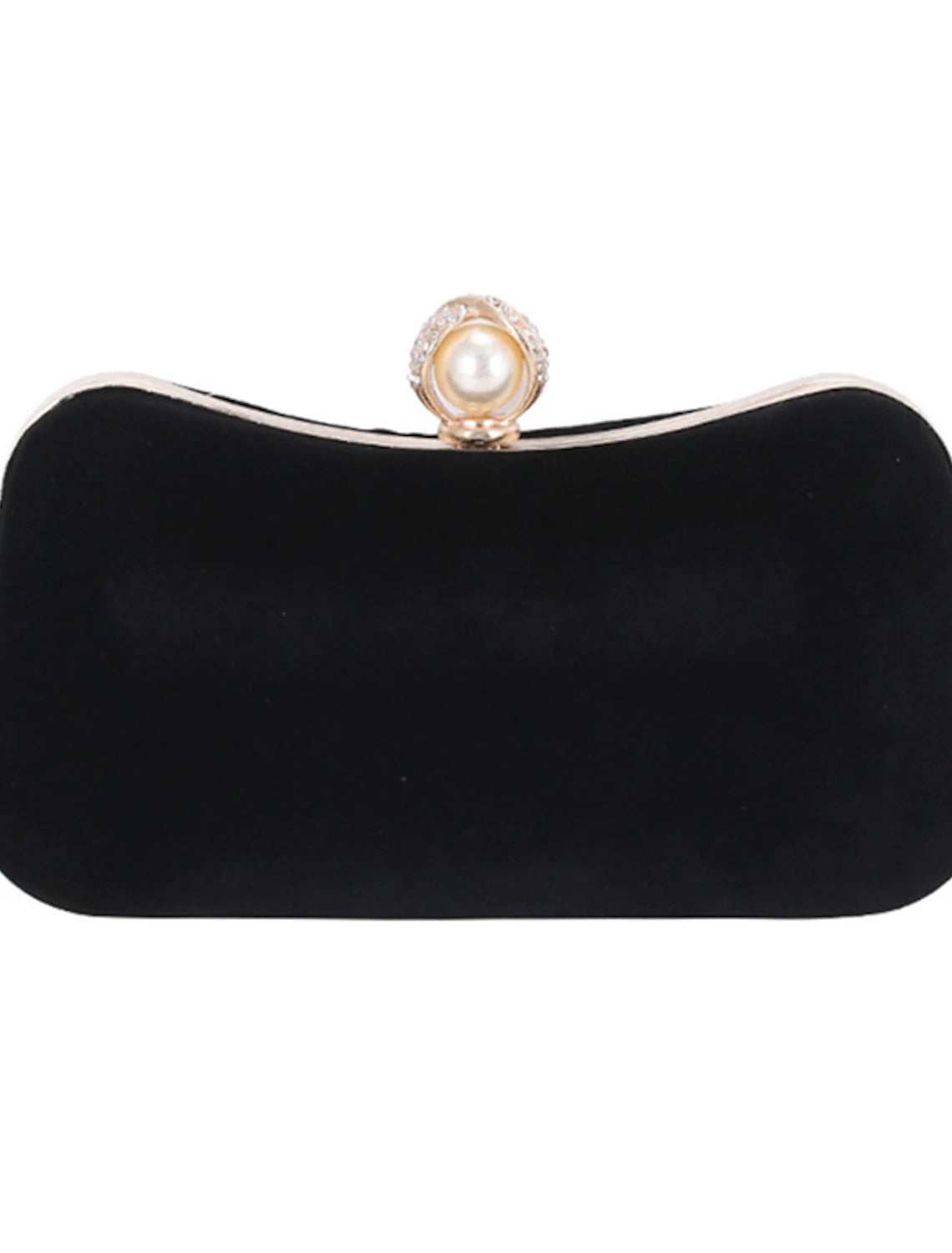 Side view of the large capacity corduroy evening clutch.