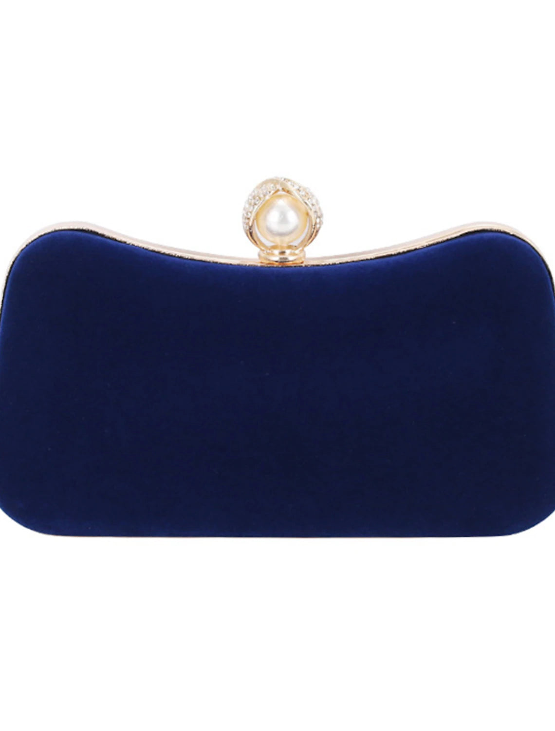 Corduroy clutch bag held by a woman, showcasing its size and design.