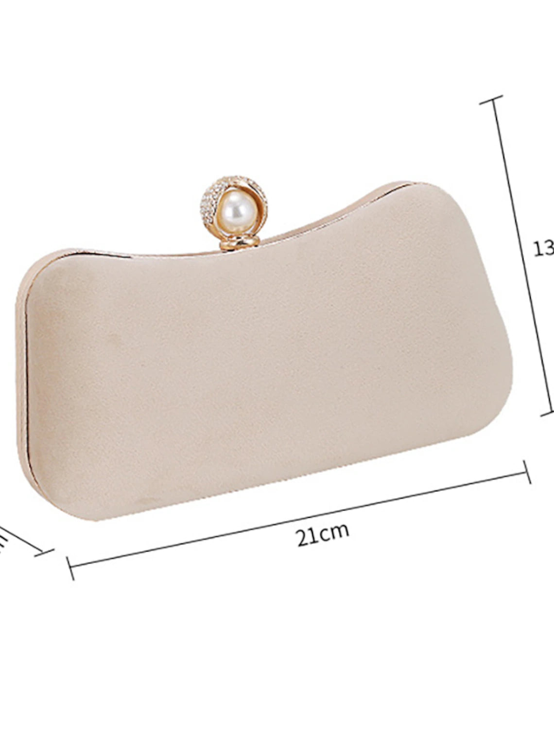 Open view of the corduroy clutch, showing its interior capacity.