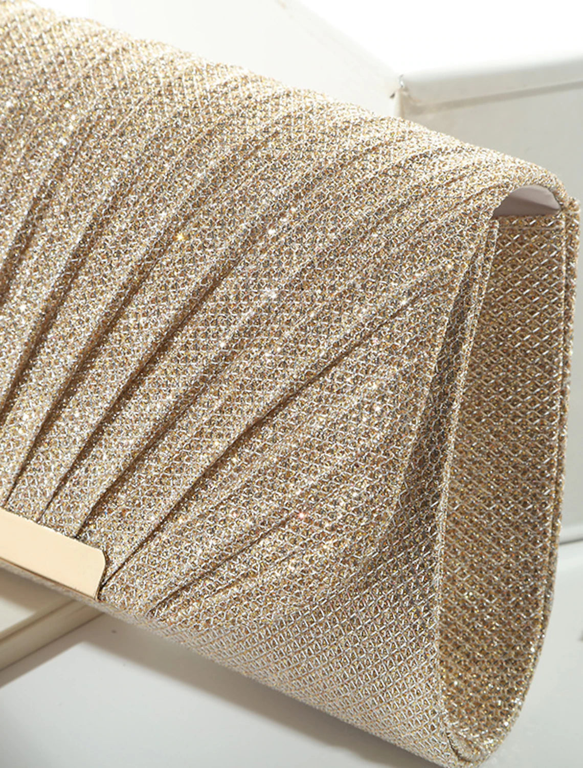 Close-up of the crystal pattern on the evening bag.