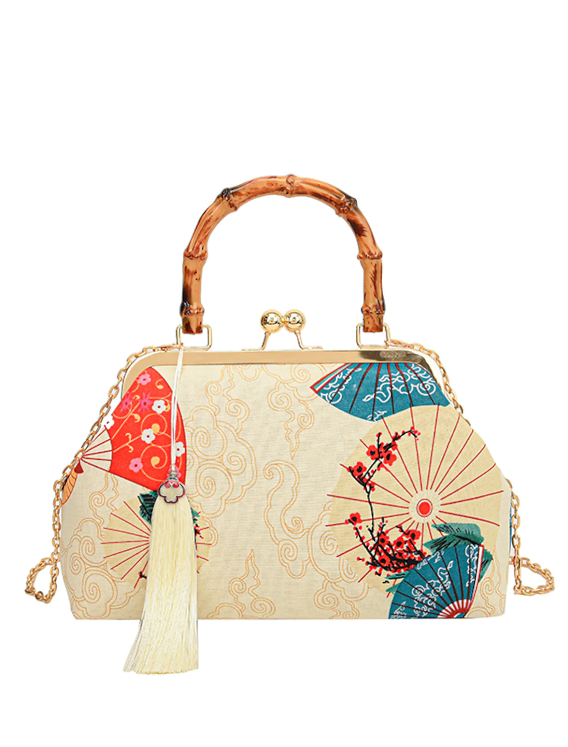 Women's synthetic evening bag, front view.