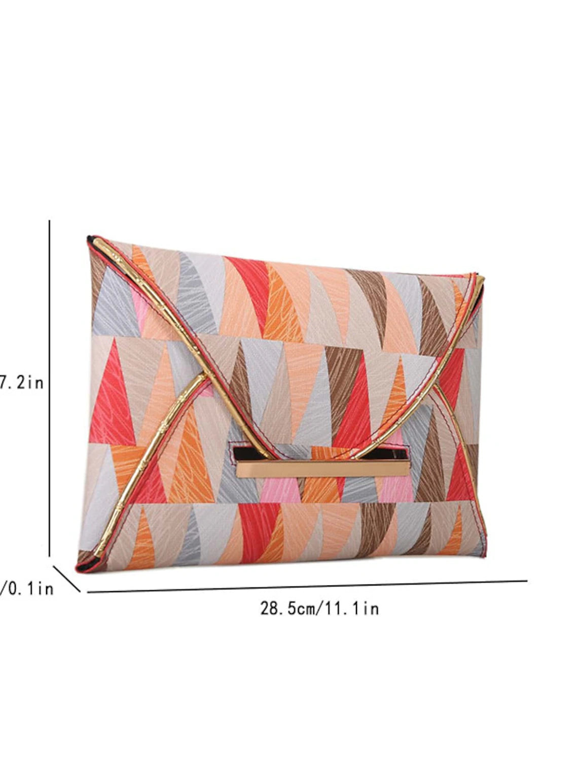Interior view of the women's party clutch bag, showing its capacity.