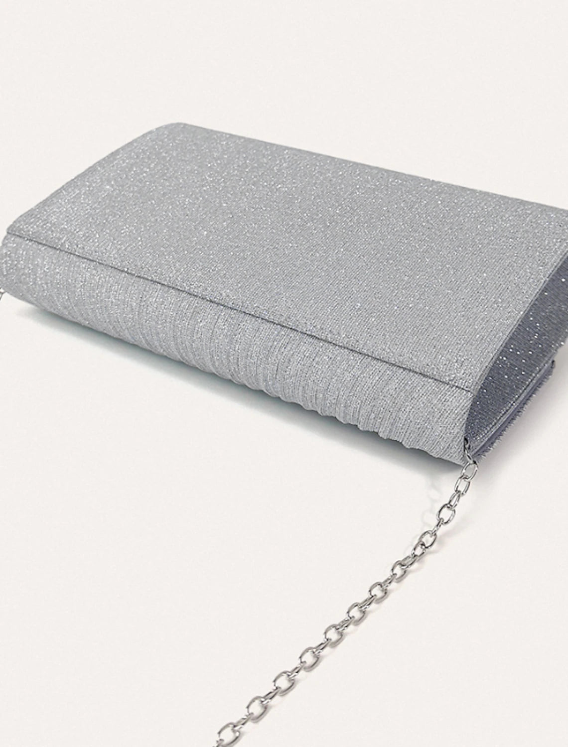 Back view of a black PU leather clutch bag.