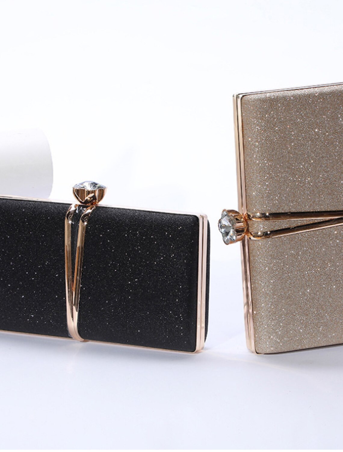 Back view of the durable rhinestone evening bag.