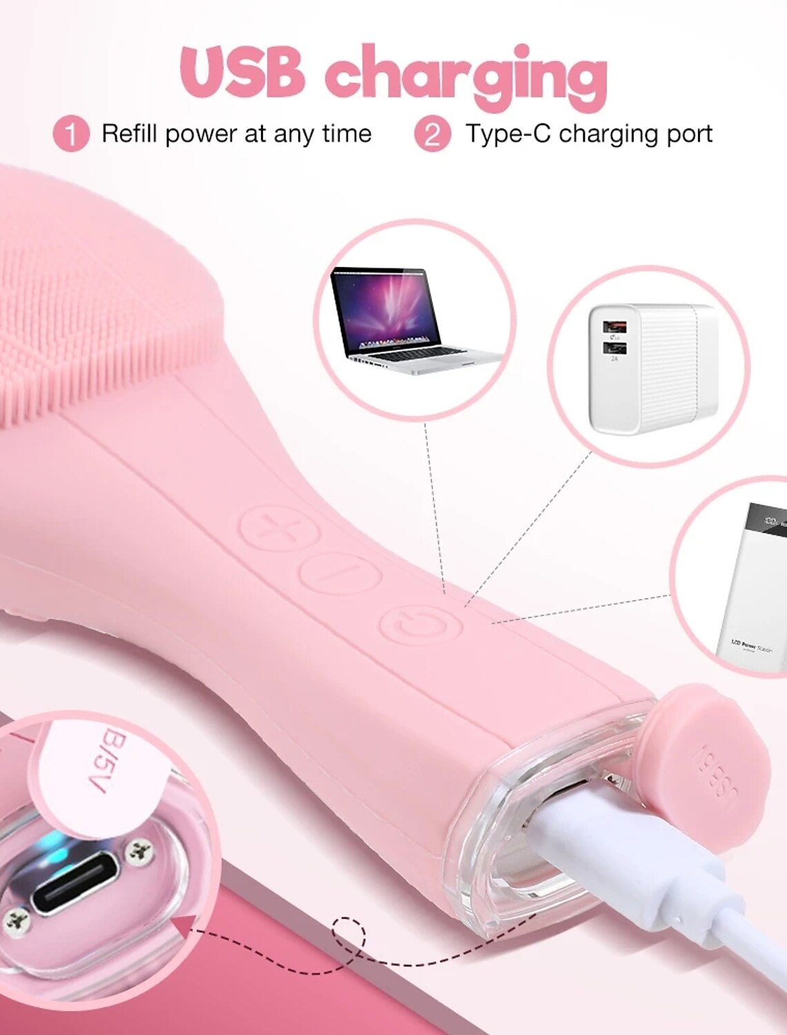 Back view of X2 Electric Cleansing Brush.