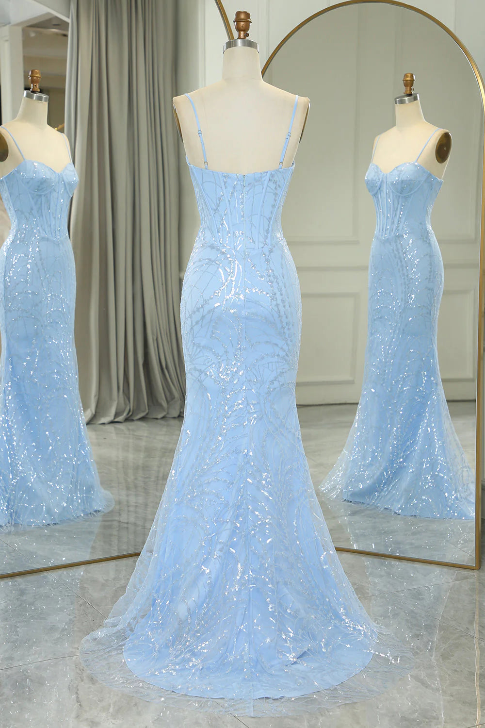 Mermaid Long Prom Dress With Sequined Appliques