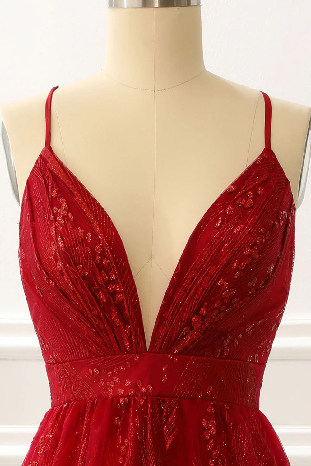 A-Line Spaghetti Straps Princess Long Prom Dress