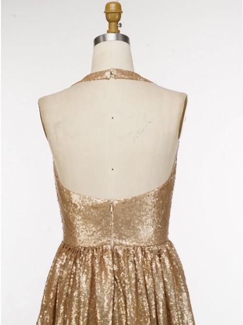 A-Line Halter Deep V Neck Dark Green Prom Evening Dresses