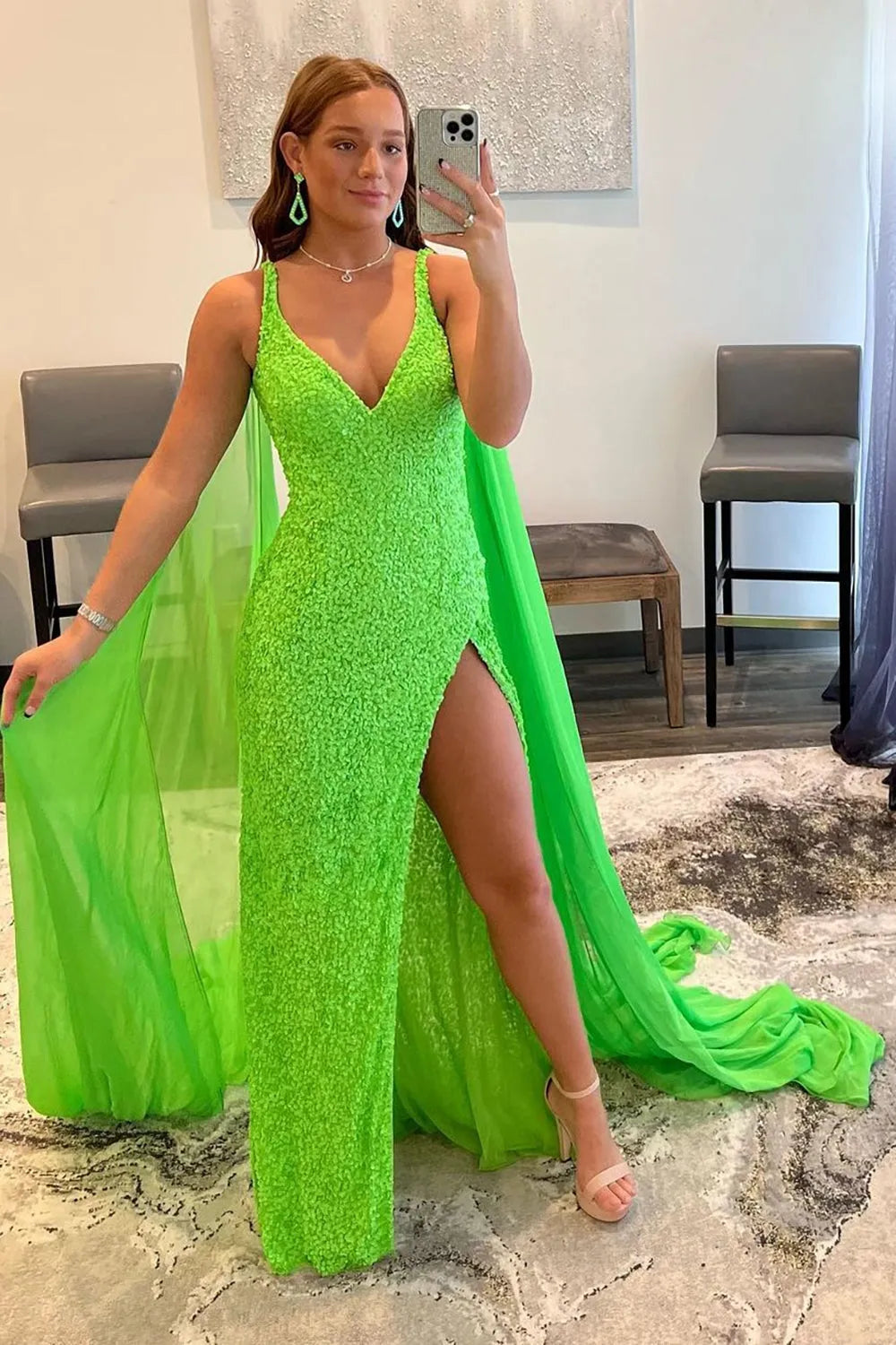 Mermaid Train Sequins Long Prom Dress