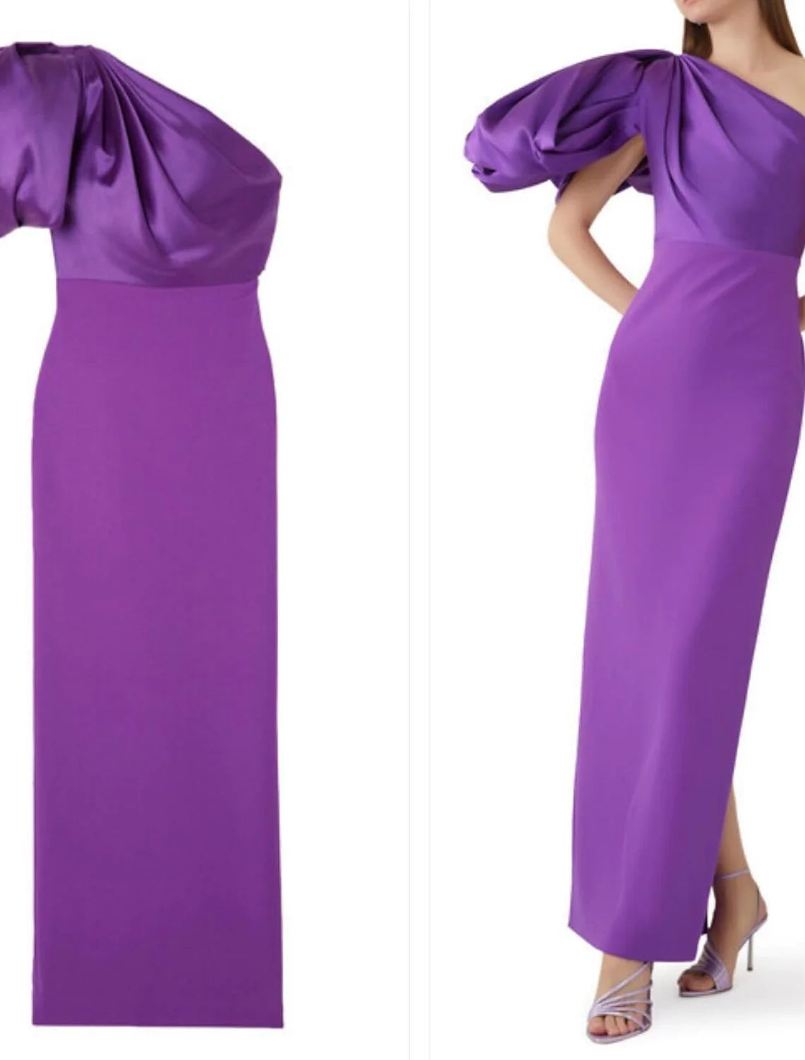 Sheath / Column Evening Gown Elegant Dress Formal Ankle Length Black Dress Short Sleeve One Shoulder Satin with Ruched