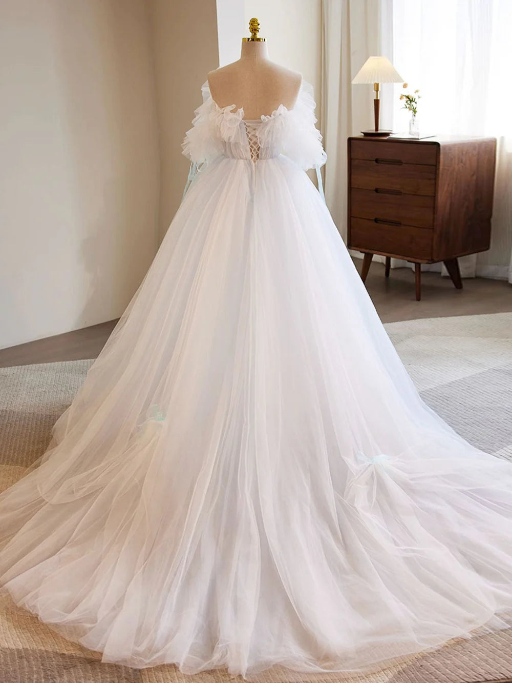 A-Line Tulle Long Prom Dress Formal Dress