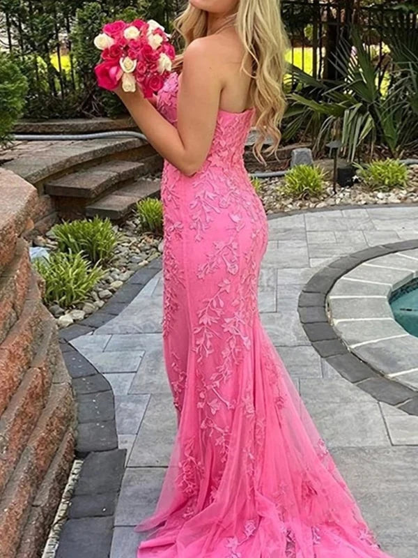 Mermaid  Lace Long Prom Dresses