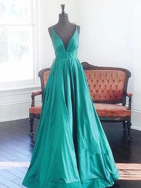 A Line V Neck Long Prom Dress Formal Dresses Evening Dresses