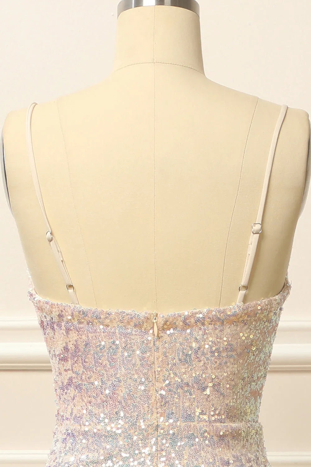 Sequins Ruched Long Prom Dress with Slit