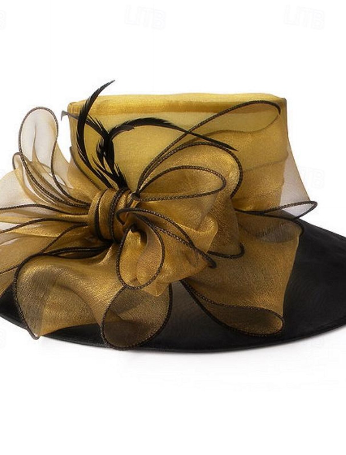 Fascinators Hats Organza Ice Silk Floppy Hat Sun Hat Wedding Tea Party Elegant Wedding With Feather Floral Headpiece Headwear