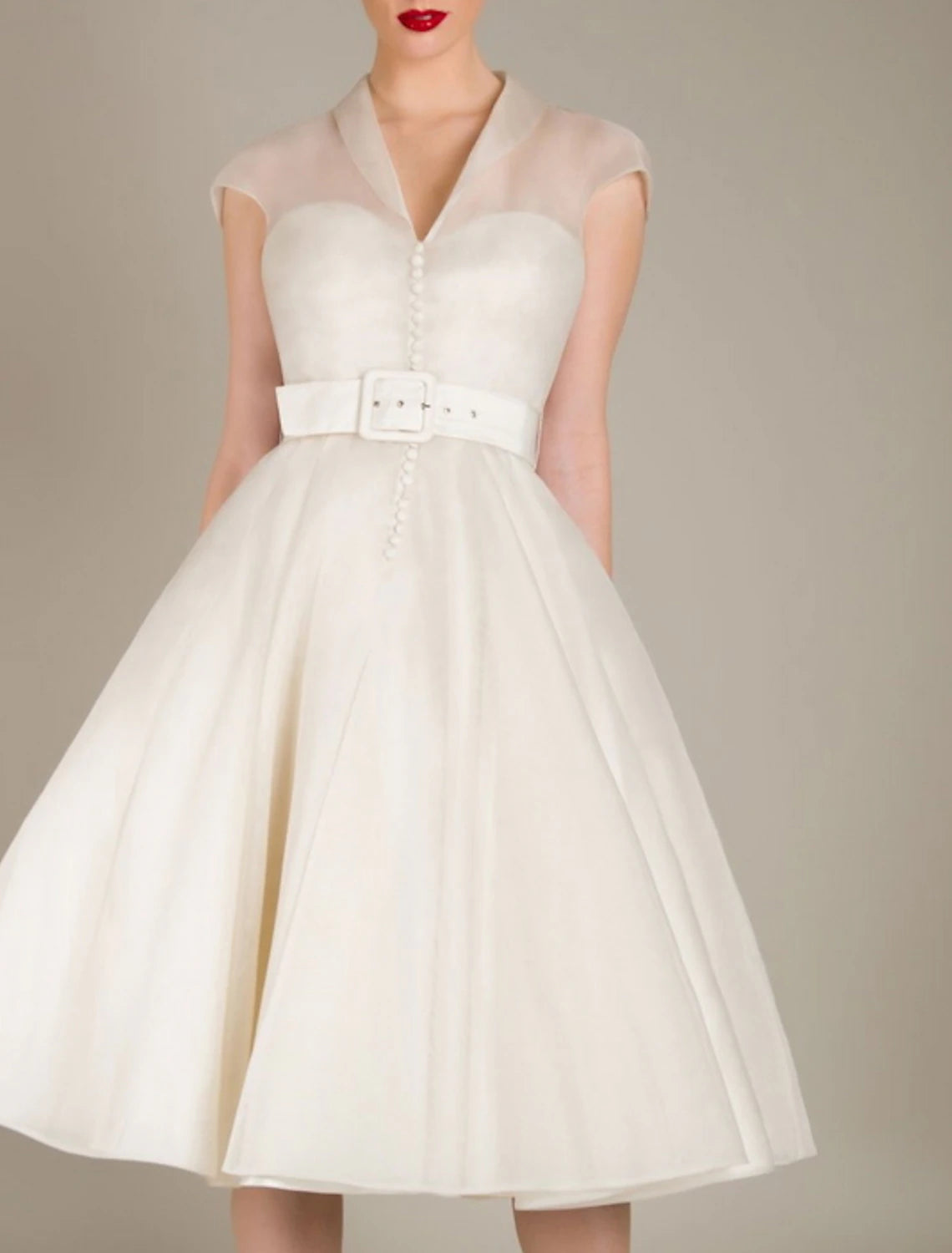 A-Linien-Cocktailkleider, 50er-Jahre-Kleid, Abschluss-Cocktailparty, knielang, ärmellos, V-Ausschnitt, Wednesday Addams Family, Tüll mit Schärpe/Band