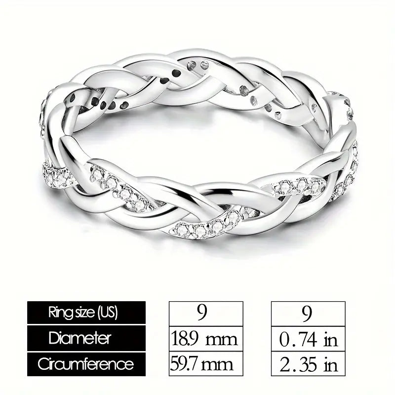 925 Sterling Silver Ring - Dazzling Sparkling Zirconia, Hypoallergenic & Stackable - Premium Luxury Jewelry for Women, Perfect Gift Idea
