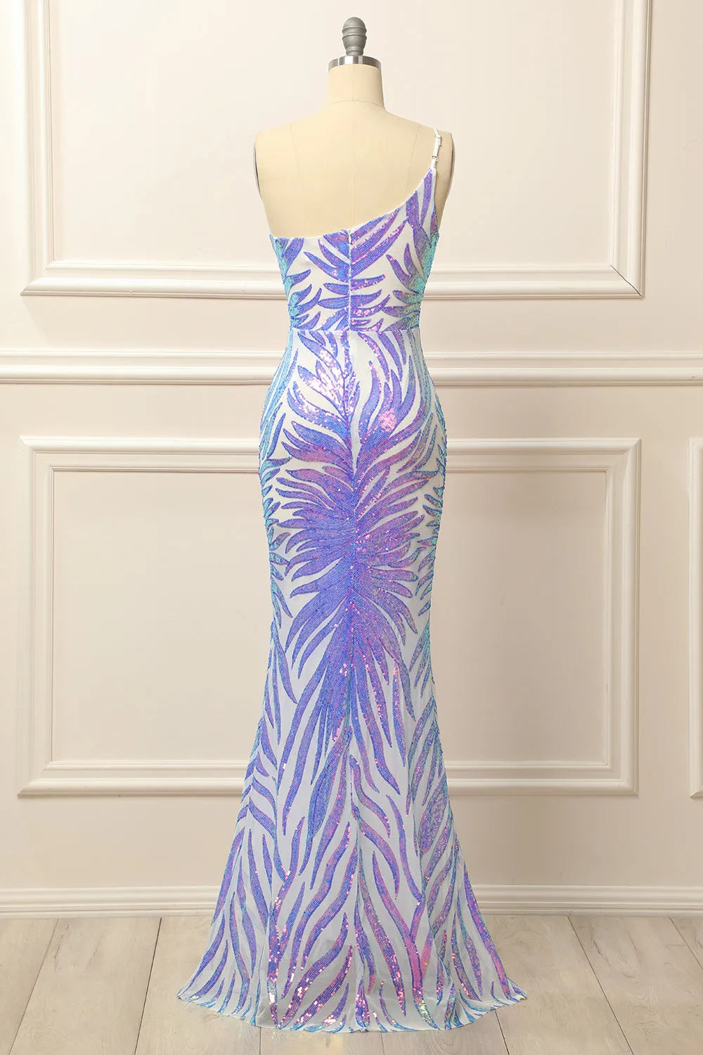Mermaid Glitter One Shoulder Sequins Prom Dress